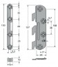 Classic bed fittings 130 mm 2xL, 2xR