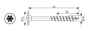 SPAX screw 8x220/80 disc head TXS, W, 4C, partial thread