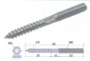Combined screw M8x80 zinc white