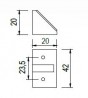 Connecting angle plastic double 42mm black