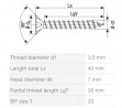 SPAX screw 3,5x40 countersunk head TXS,W,4C MH