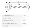 SPAX screw 3,5x45 countersunk head TXS,W,4C MH