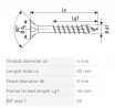 SPAX screw 4x60/35 countersunk head TXS, W, 4C MH, partial thread
