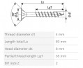 SPAX screw 4x60/35 countersunk head PZ, W, 4C MH, partial thread