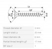 SPAX screw 3x20 countersunk head PZ, W, 4C MH