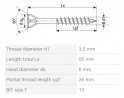 SPAX screw 3,5x55 flooring countersunk head TXS,W,4C MH