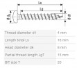 SPAX screw 4x16 half-round head TXS, W, 4C