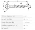 SPAX screw 6x50/32 countersunk head TXS,W,4C MH, partial thread