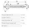 SPAX screw 3,5x15 countersunk head PZ, W, 4C MH