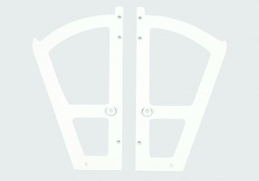 Fittings for lifting shoe rack 1-row, white plastic