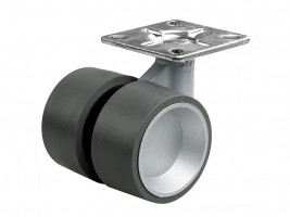 OGTM Formula wheel 60 mm with brake, aluminum, gray rubber, + plate