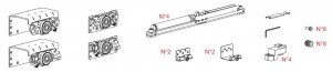 TERNO Star 22 fitting set 22 - 25mm 2 wings with damping 80kg