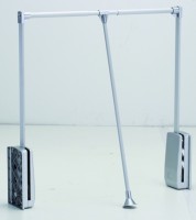 StrongWire Tiltable wardrobe rod 890-1240mm silver/alu