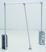 StrongWire Tiltable wardrobe rod 860-1200mm silver/alu