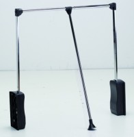 StrongWire Tiltable wardrobe rod 860-1200mm black/chrome