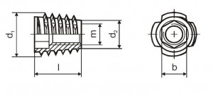 Screw nut without collar M6x13