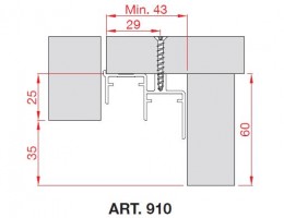 TERNO bottom profile 910/A 3m anodized