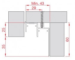 TERNO bottom profile 920/A 3m anodized