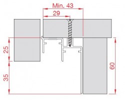 TERNO bottom profile 920 / A 3m anodized