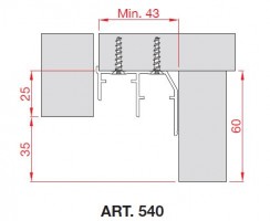TERNO bottom profile 540/A 3m anodized