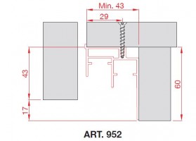 TERNO bottom profile 952/A 3m anodized