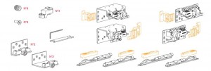 TERNO Comfort 22 set of fittings 22 - 25mm 2 wings 4x damping