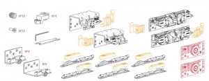 TERNO Comfort 25 fitting set 22 - 25mm 3 wings 6x silencer