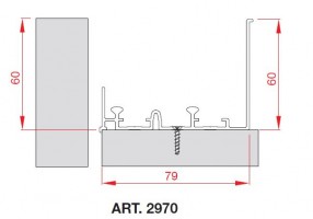 TERNO Comfort top profile 2970 / A 3m anodized