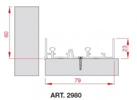 TERNO Comfort top profile 2980 / A 3m anodized