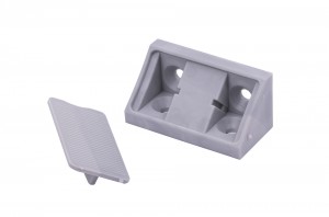 Connecting angle plastic double 42mm grey