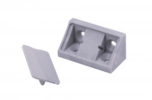 Connecting angle plastic double 42mm gray
