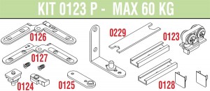 SISCO set fitting for interior door thickness 30mm 123P