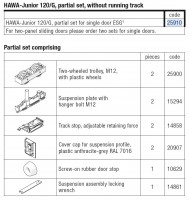 HAWA 25910 Junior 120/G sliding glass interior fitting fitting set up to 120kg