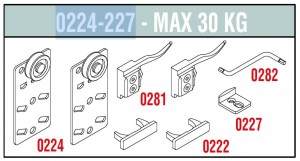 SISCO 224-227 fittings set 1 leaf 30kg