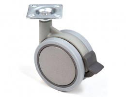 StrongCastors Castor 75 mm with softened tread and brake