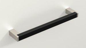 HETTICH 9208087 Handle Bermeo 301/288 black matt/stainless steel brushed