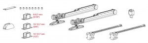TERNO Vetro 40 fitting set for glass doors 80kg with damper