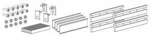 TERNO Vetro 40 set of fasteners for glass doors 12-12.7 mm including covers