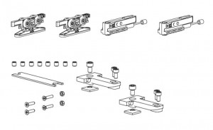 TERNO Vetro 40 Drag fittings set for the last glass door 80kg with absorber