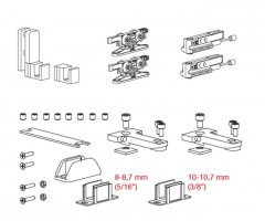 TERNO Vetro 40 Drag fittings set for the first glass door 80kg with absorber