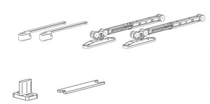 TERNO Step set fitting for interior sliding doors 30kg, 1 wing, 2x silencer