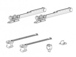 TERNO Step fittings set for interior sliding doors 80 kg, 1 wing, 2x damper
