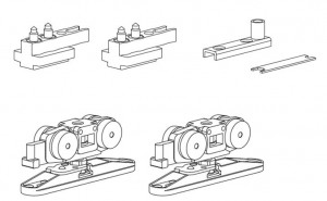 TERNO Step fittings set for interior sliding doors 160 kg, 1 wing, 2x brake