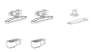 TERNO Step fittings set for interior sliding doors 30 kg, 1 wing, 2x brake