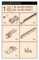 HAWA 057.3133.072 Eku Porta 60 HM sliding interior fitting set fitting do 60kg