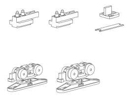 TERNO Step fittings set for interior sliding doors 80kg, 1 wing, 2x brake