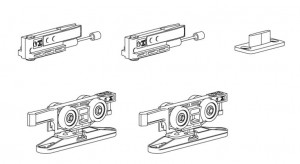 TERNO Step fittings set for interior sliding doors 120 kg, 1 wing, 2x absorber