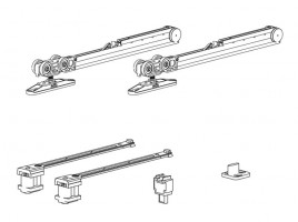 TERNO Step set fitting for interior sliding doors 50kg, 1 wing, 2x silencer