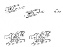 TERNO Step fittings set for interior sliding doors 80 kg, 1 wing, 2x absorber