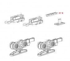 TERNO Step fittings set for interior sliding doors 180kg, 1 wing, 2x absorber